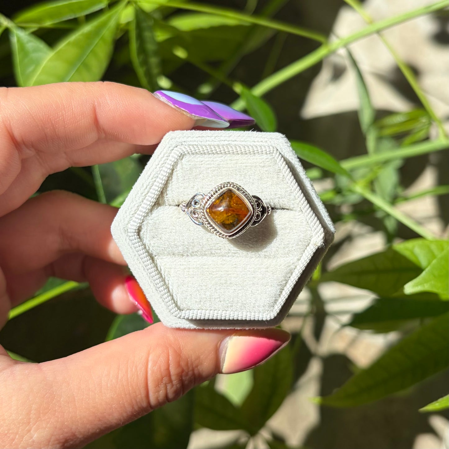 Bague ambre
