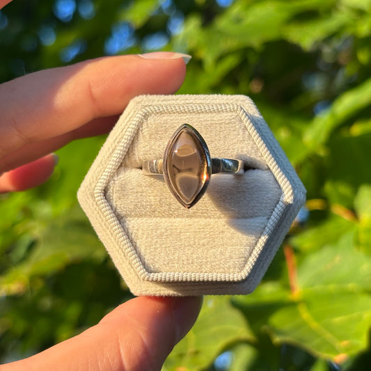Bague quartz fumé