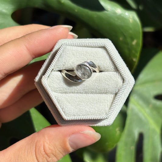 Bague quartz tourmaliné