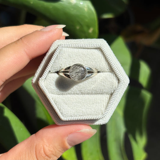 Bague quartz tourmaliné