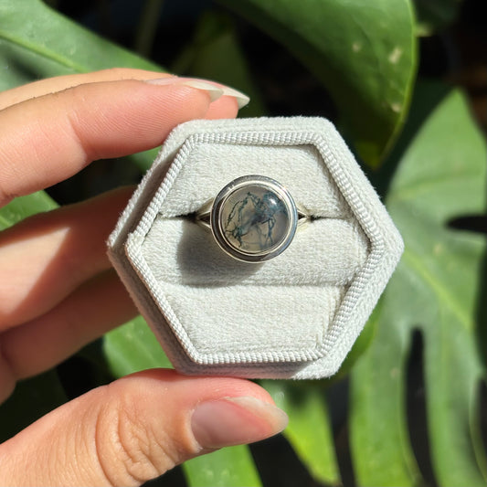 Bague agate mousse
