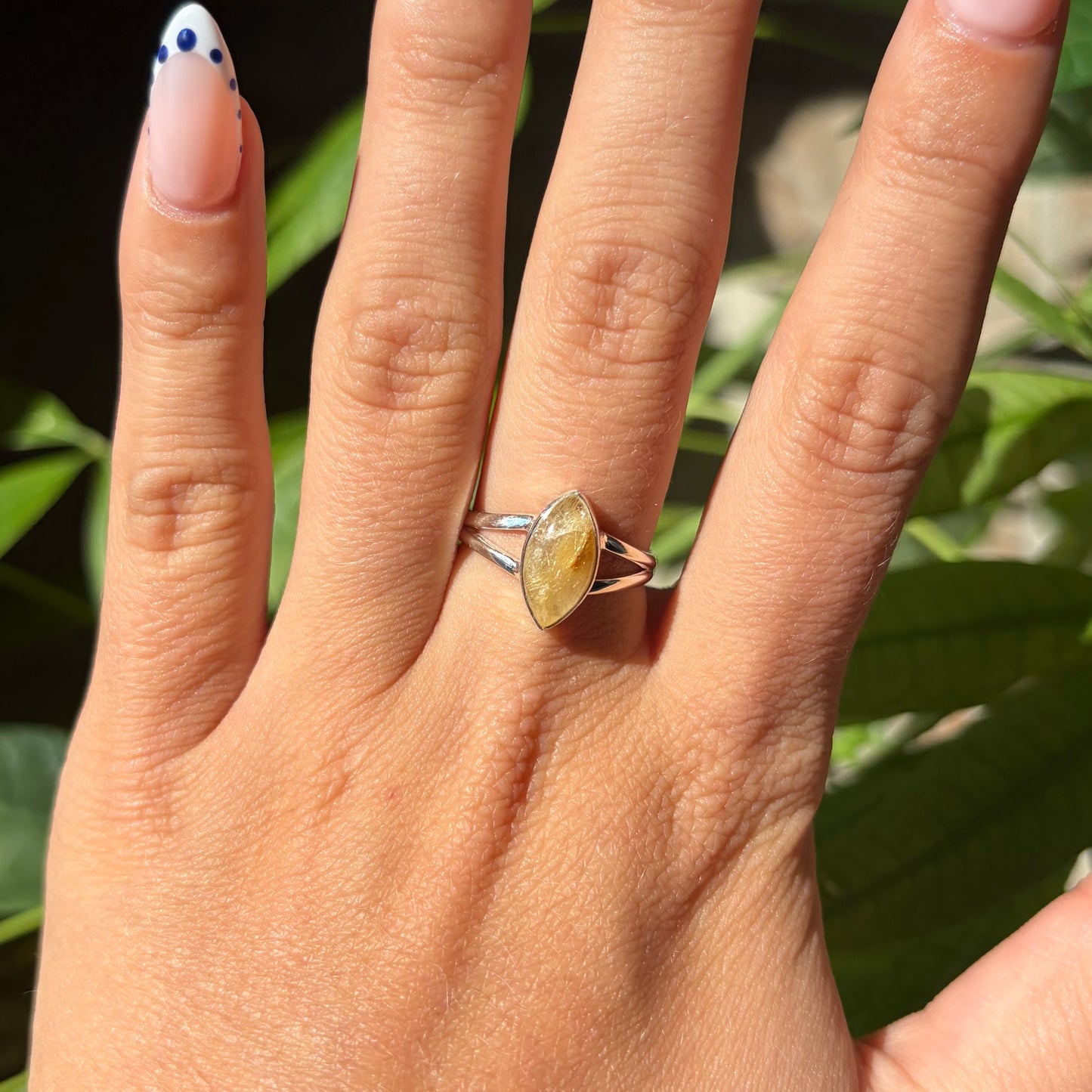 Bague quartz rutile