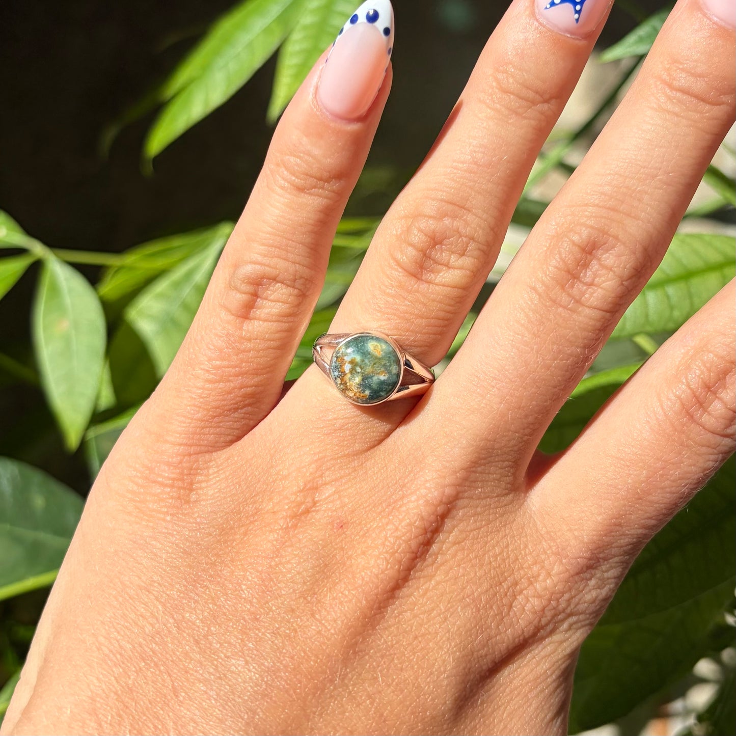 Bague jaspe océan