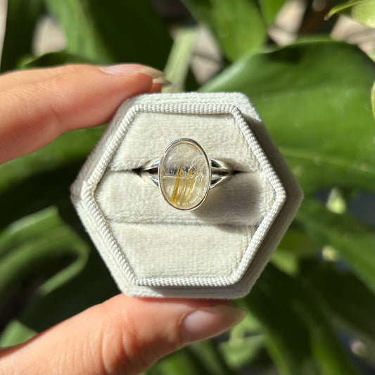 Bague quartz rutile