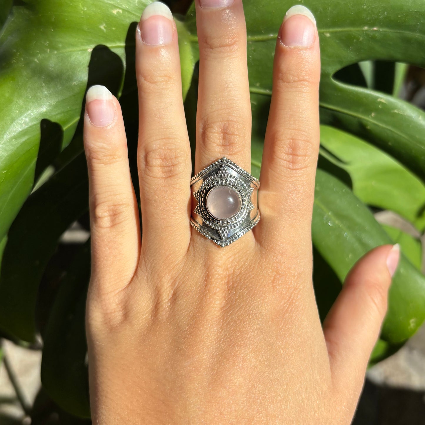 Bague quartz rose