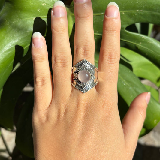 Bague quartz rose