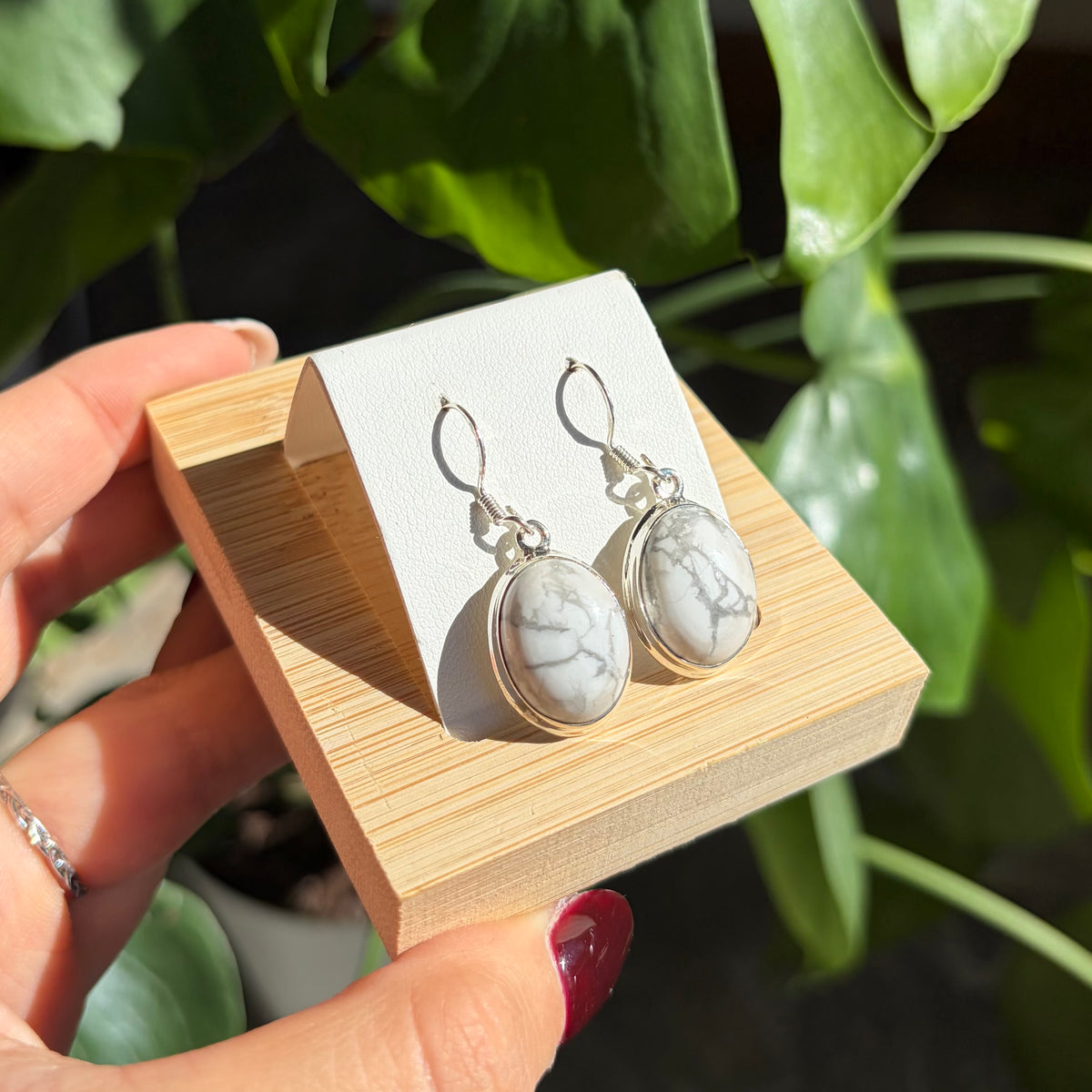 Boucles d'oreilles howlite