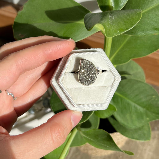 Bague pyrite brute