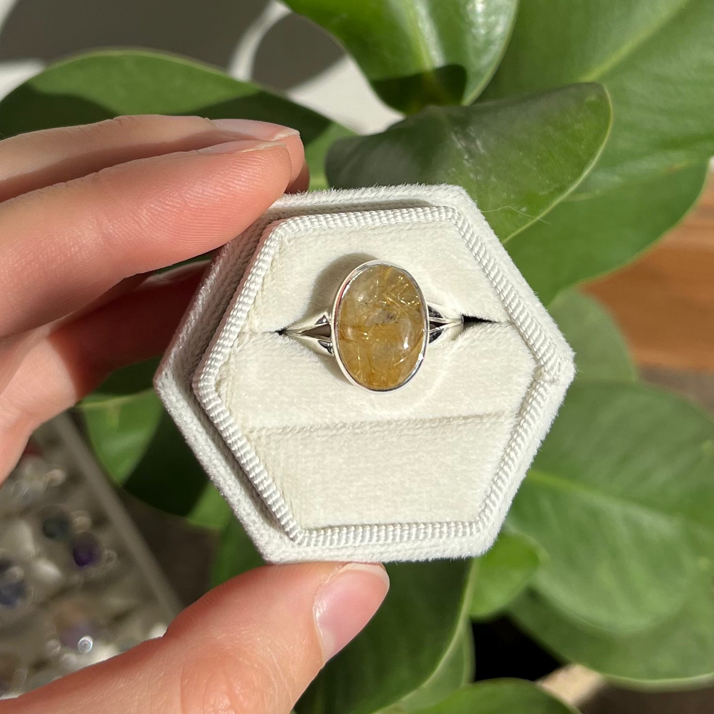Bague quartz rutile