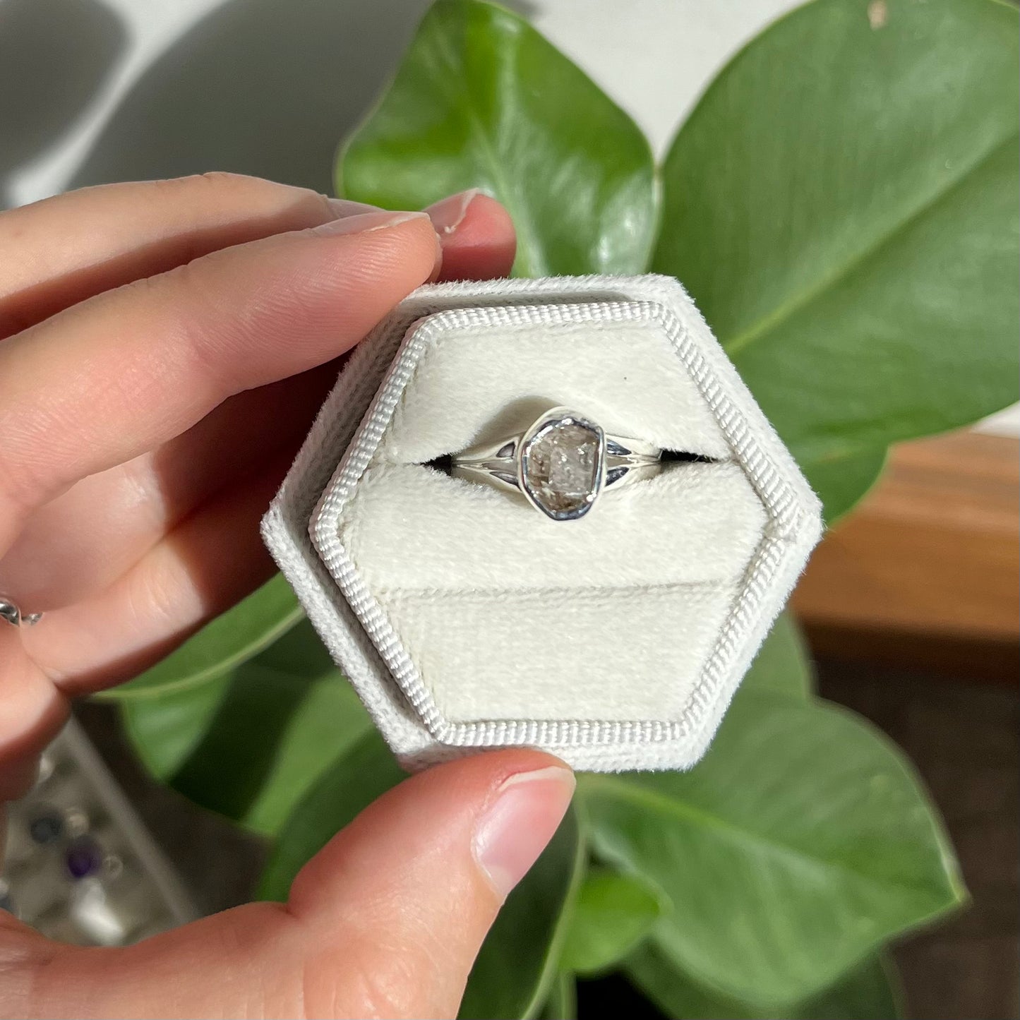 Bague diamant herkimer