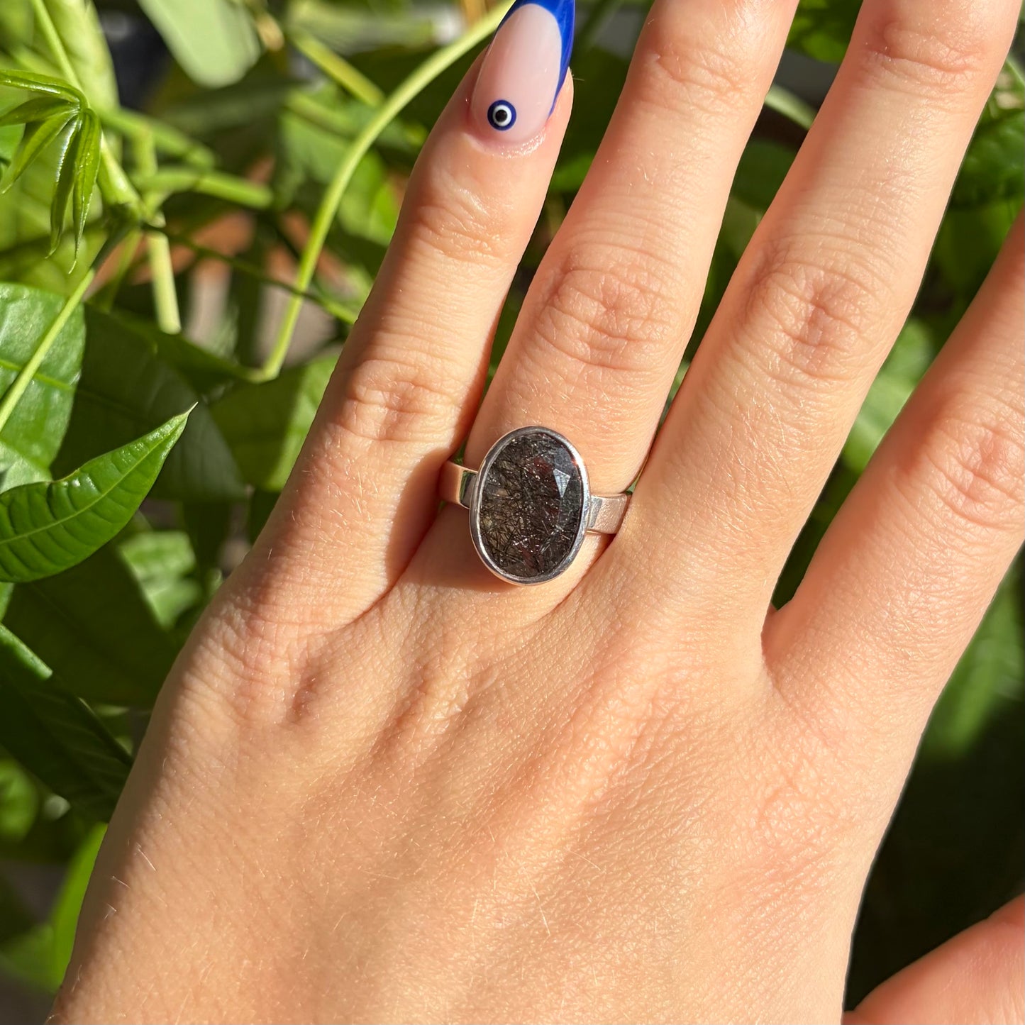 Bague quartz tourmaliné