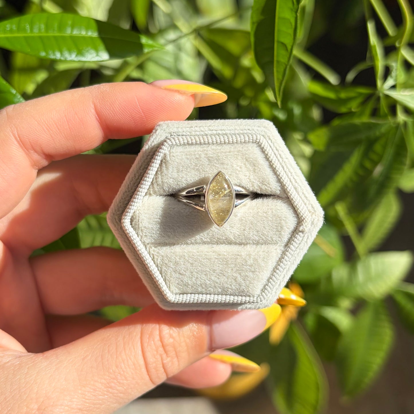 Bague quartz rutile