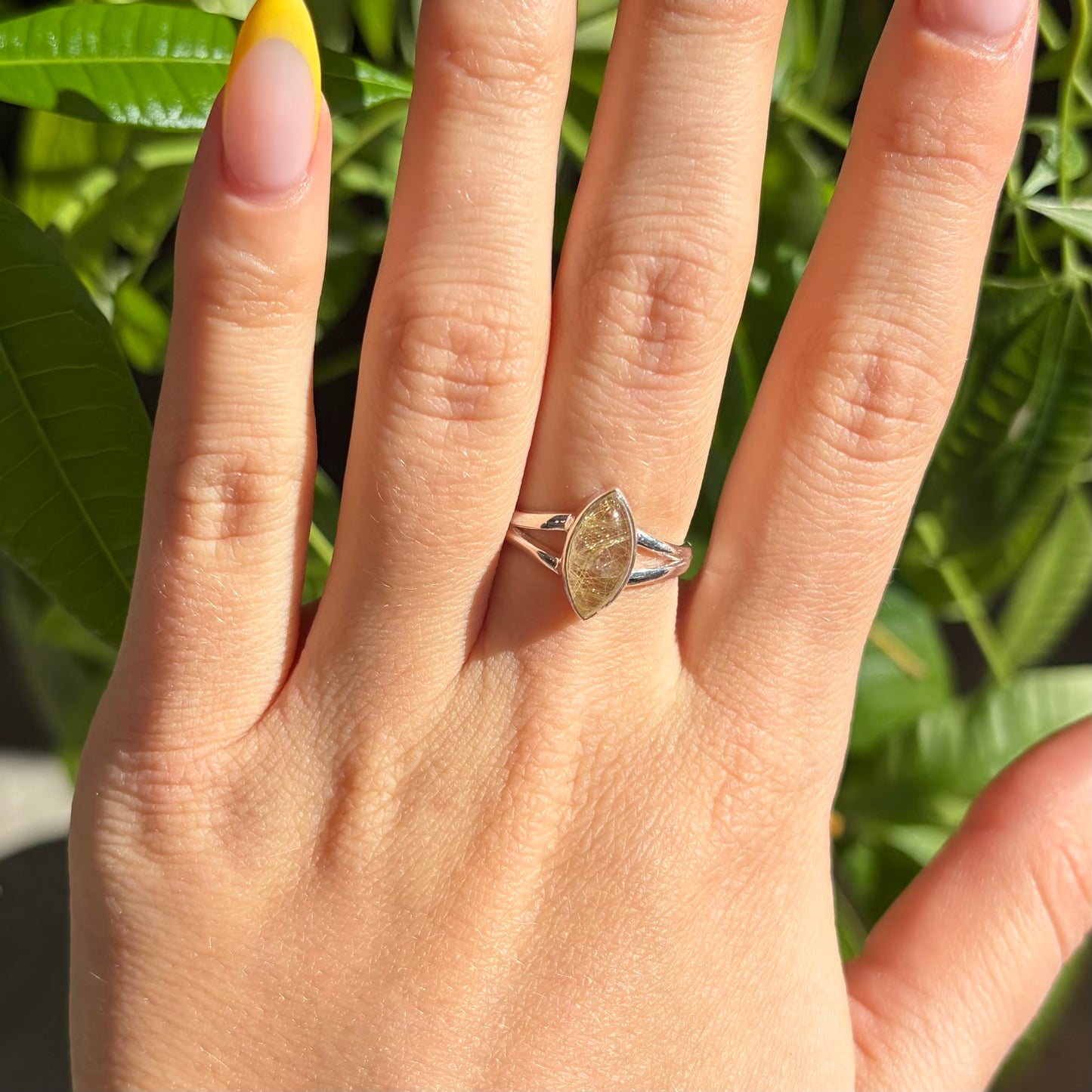 Bague quartz rutile