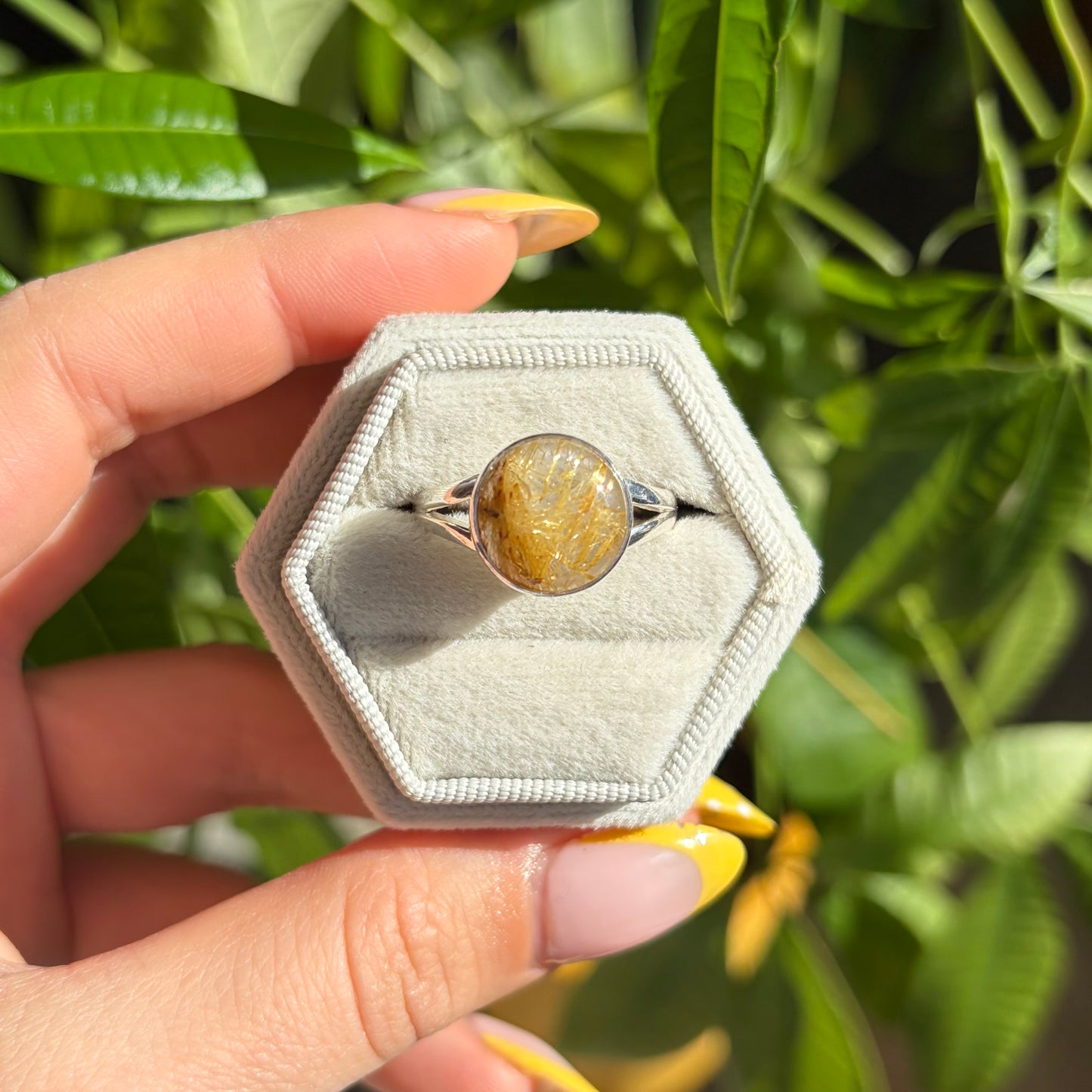 Bague quartz rutile