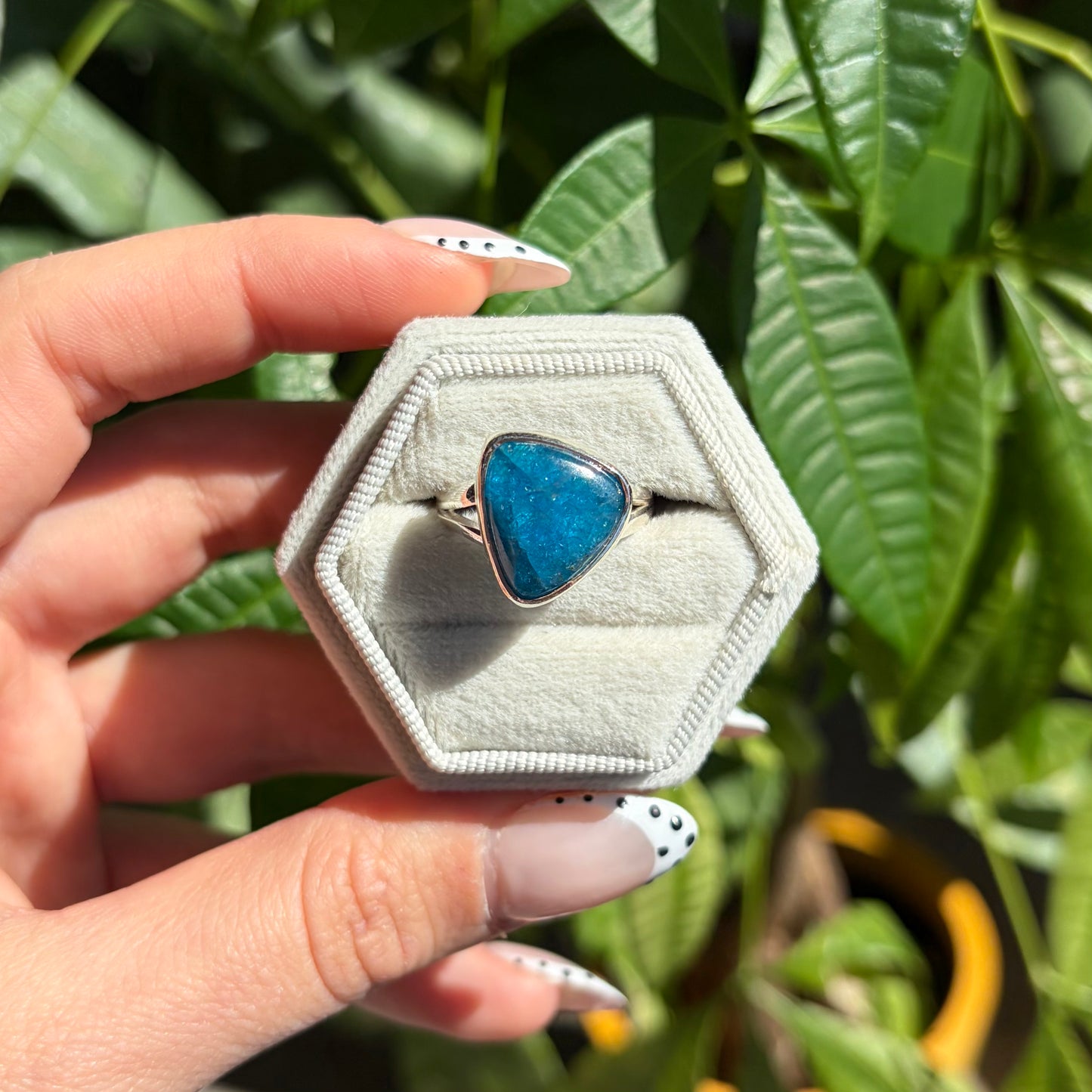 Bague apatite bleue