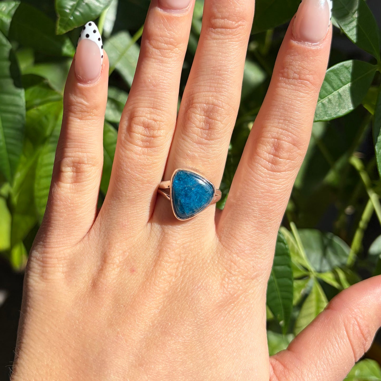 Bague apatite bleue