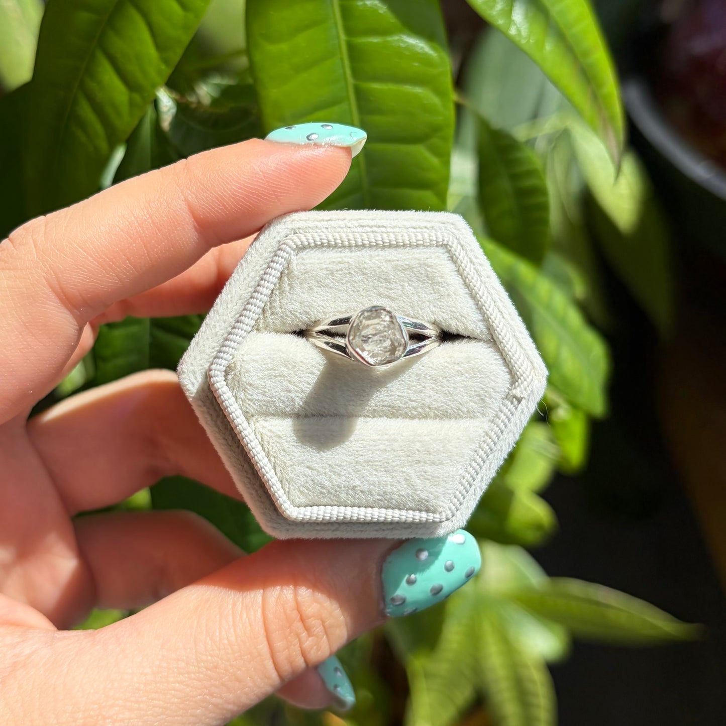 Bague diamant herkimer