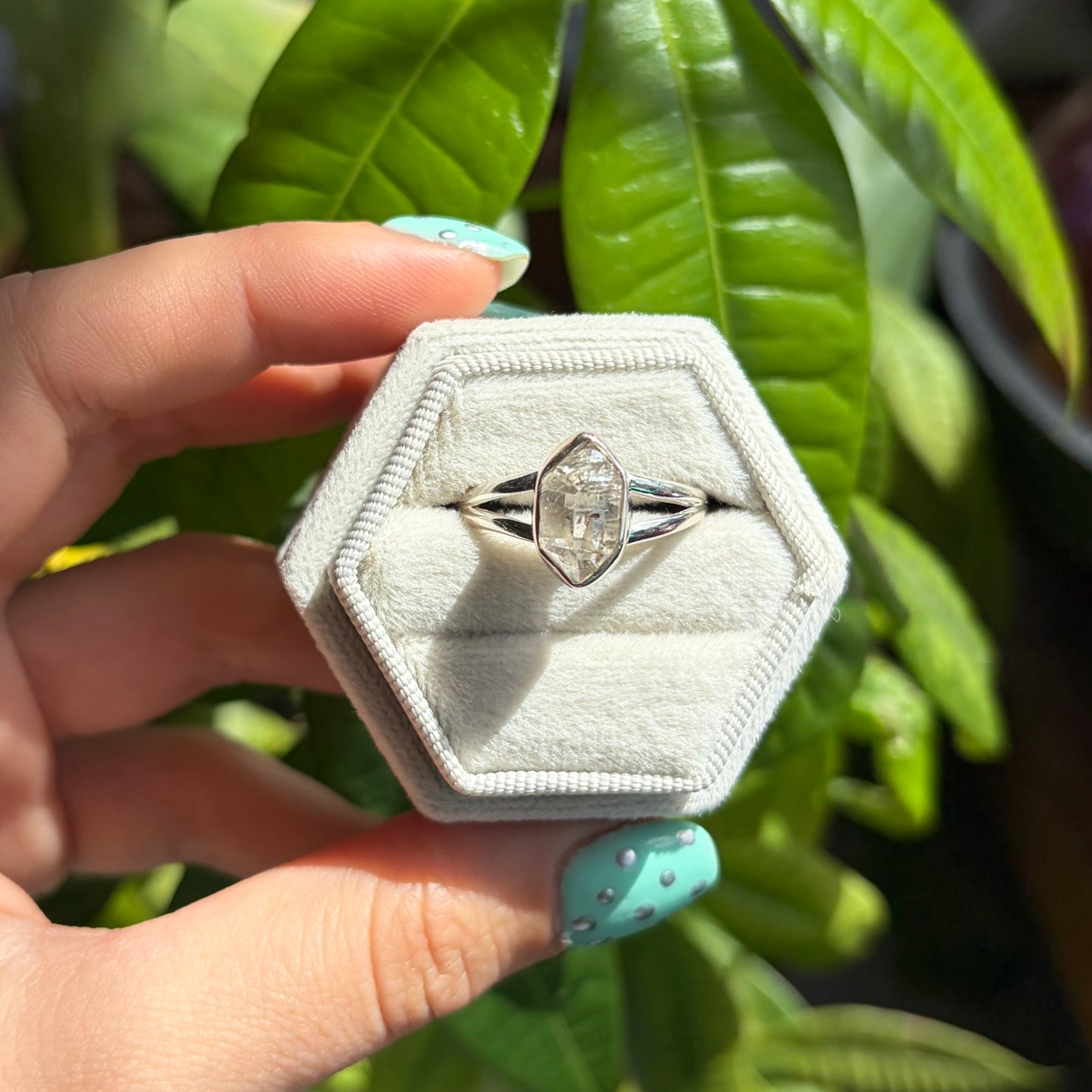 Bague diamant herkimer