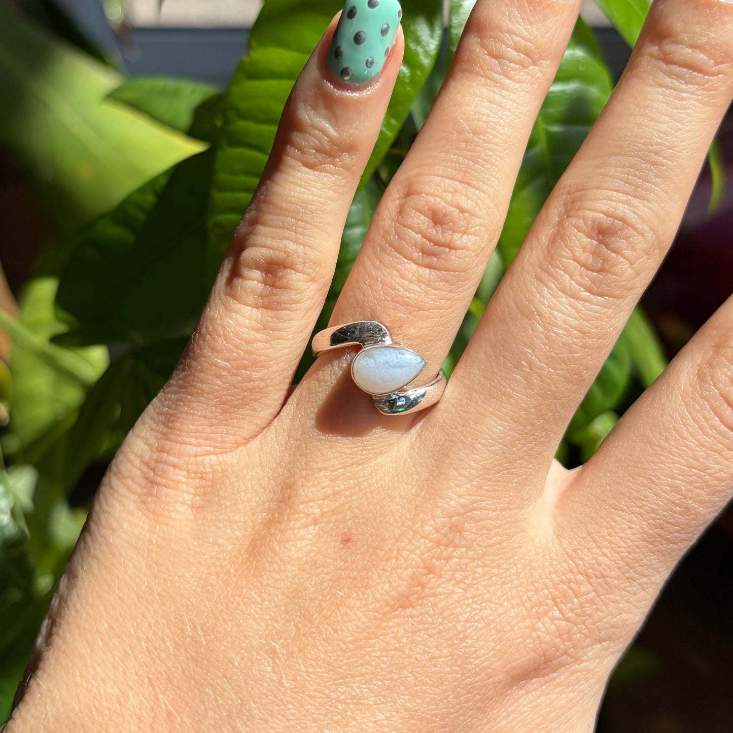 Bague agate blue lace