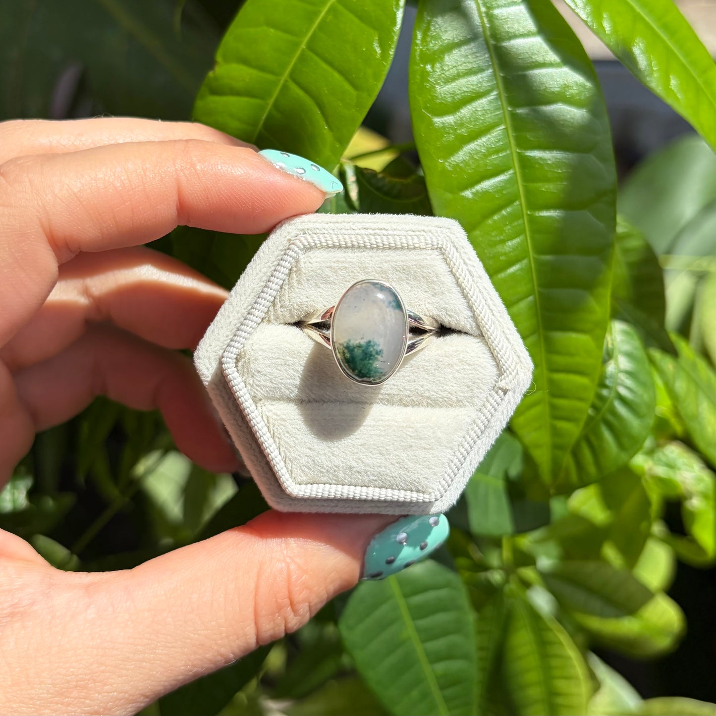 Bague agate mousse