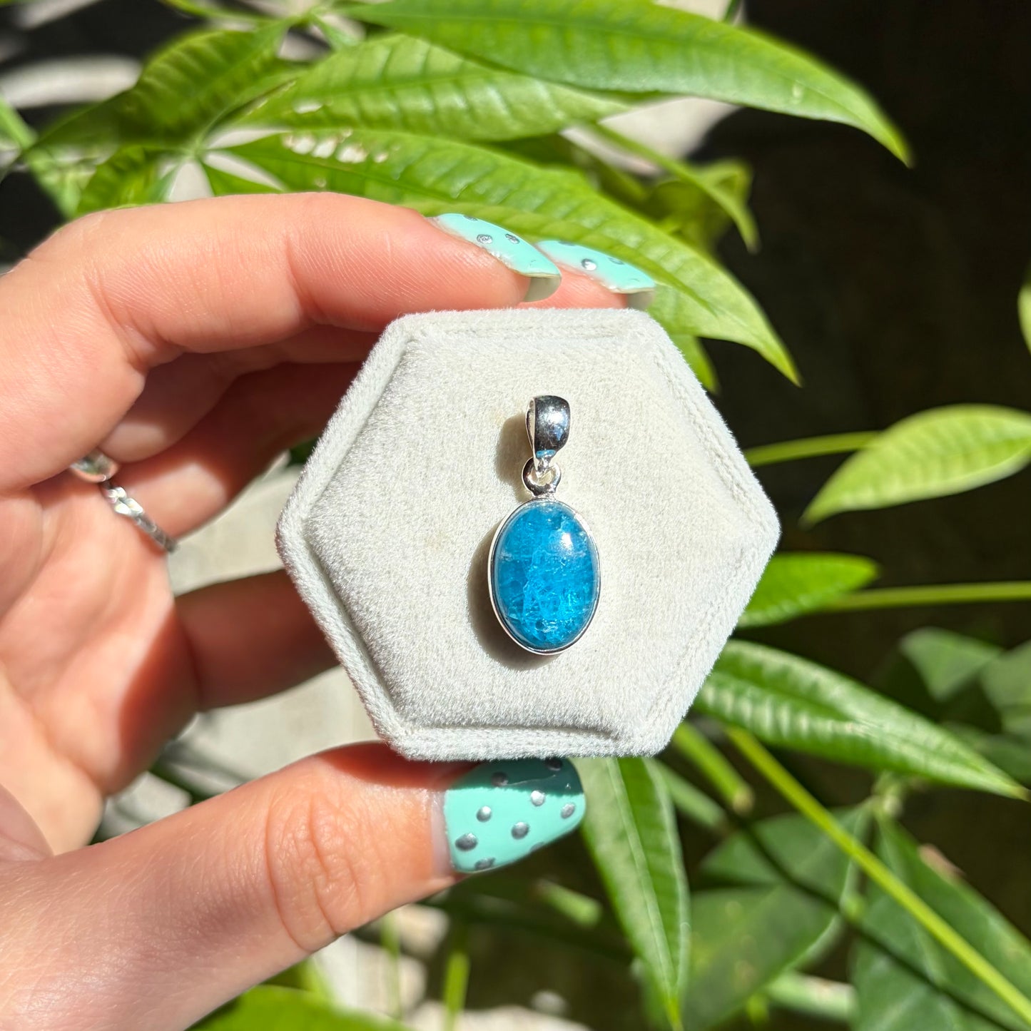 Pendentif apatite bleue