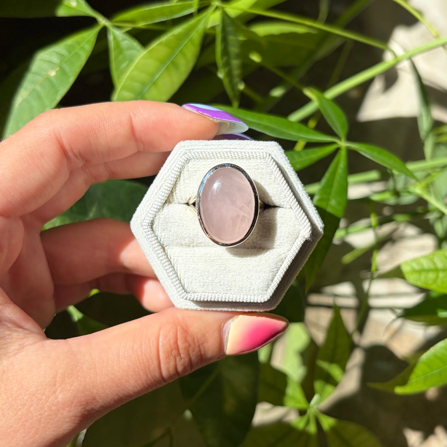 Bague quartz rose