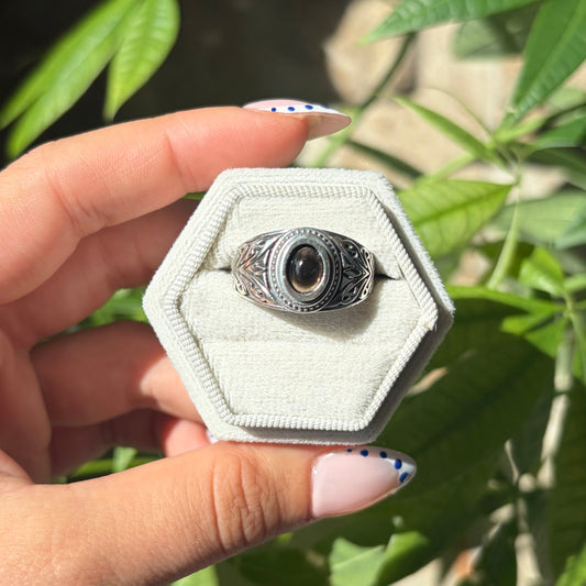 Bague quartz fumé