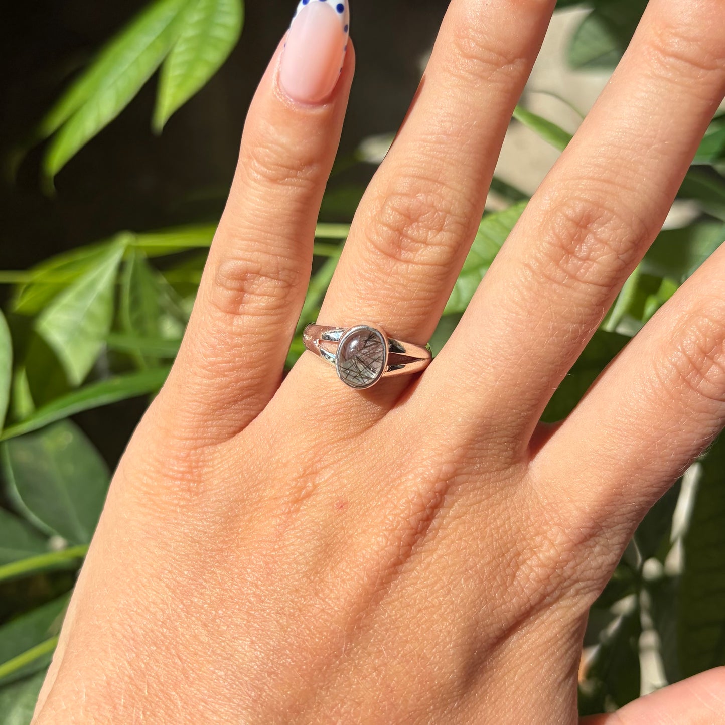 Bague quartz tourmaliné