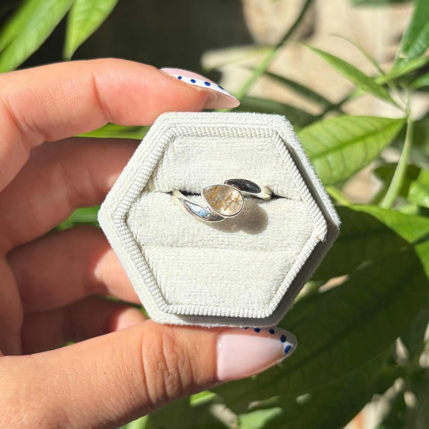Bague quartz rutile