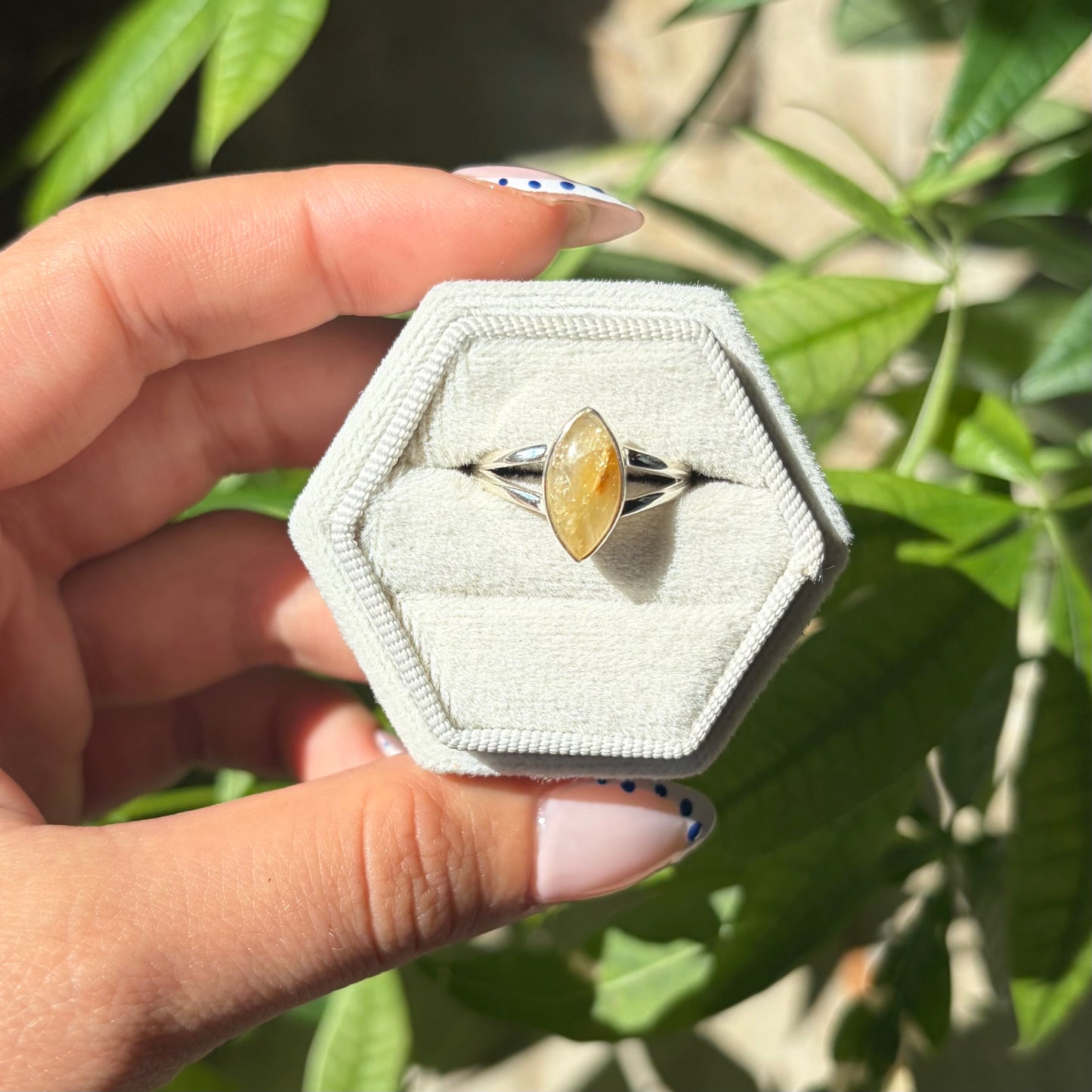 Bague quartz rutile