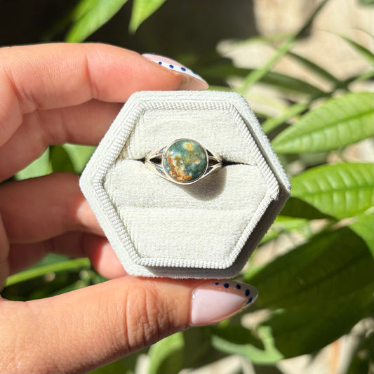 Bague jaspe océan