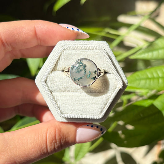 Bague agate mousse