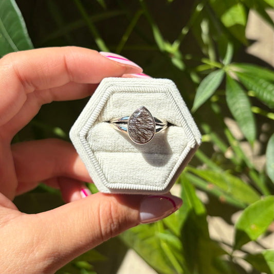 Bague quartz tourmaliné