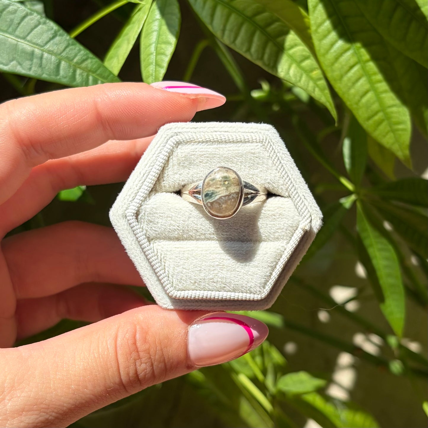 Bague jaspe océan