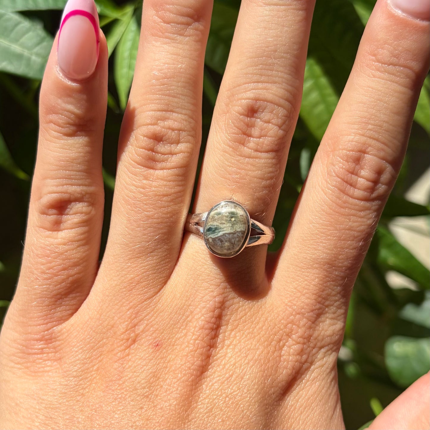 Bague jaspe océan