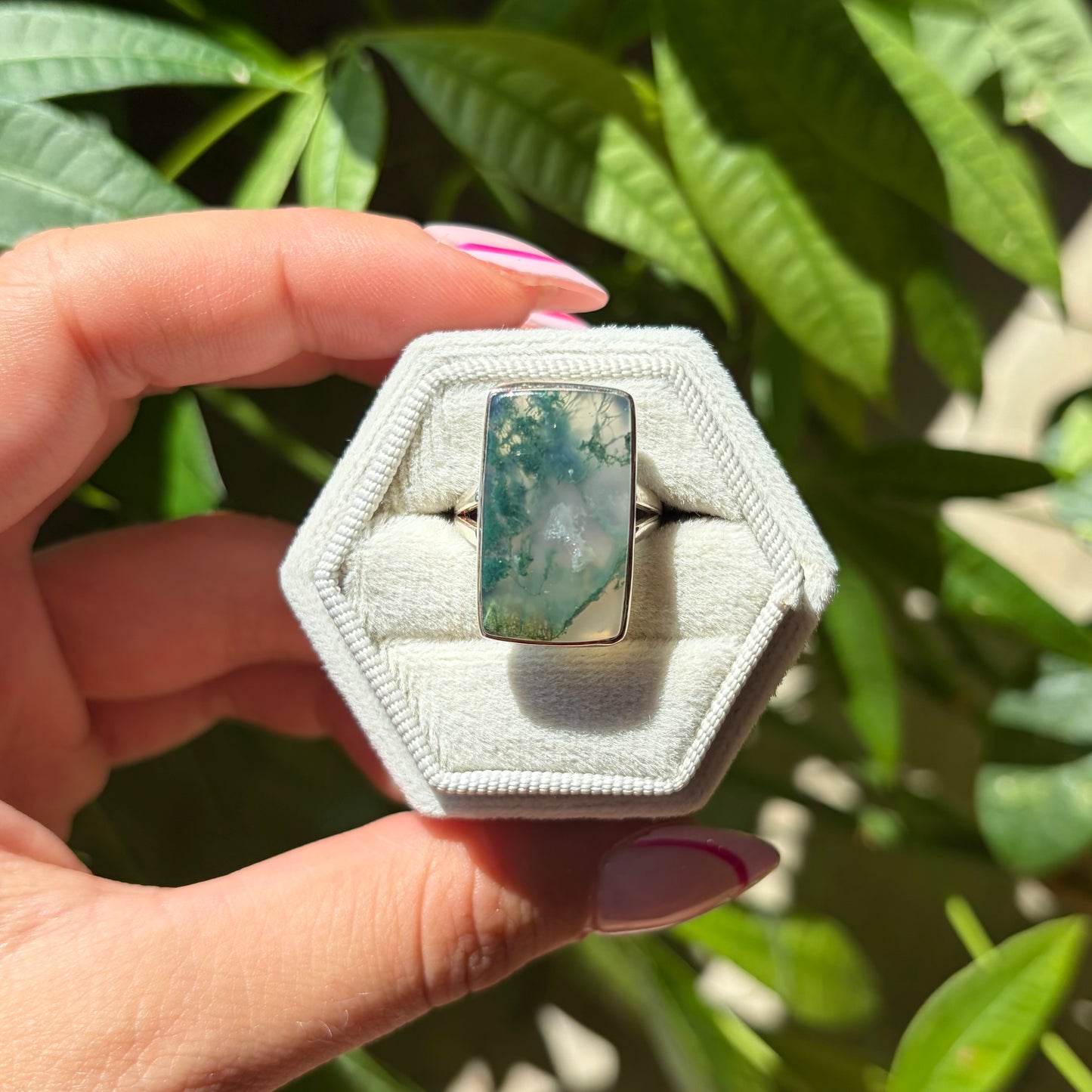 Bague agate mousse