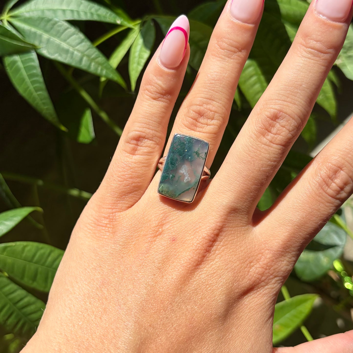 Bague agate mousse