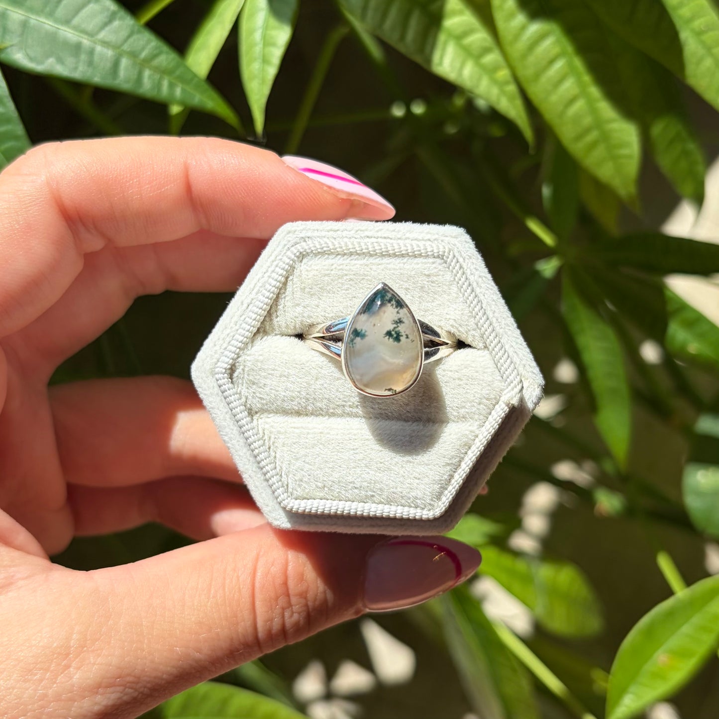 Bague agate mousse