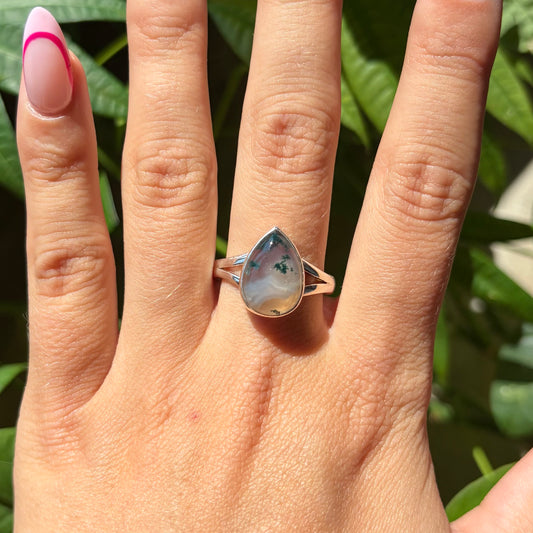 Bague agate mousse