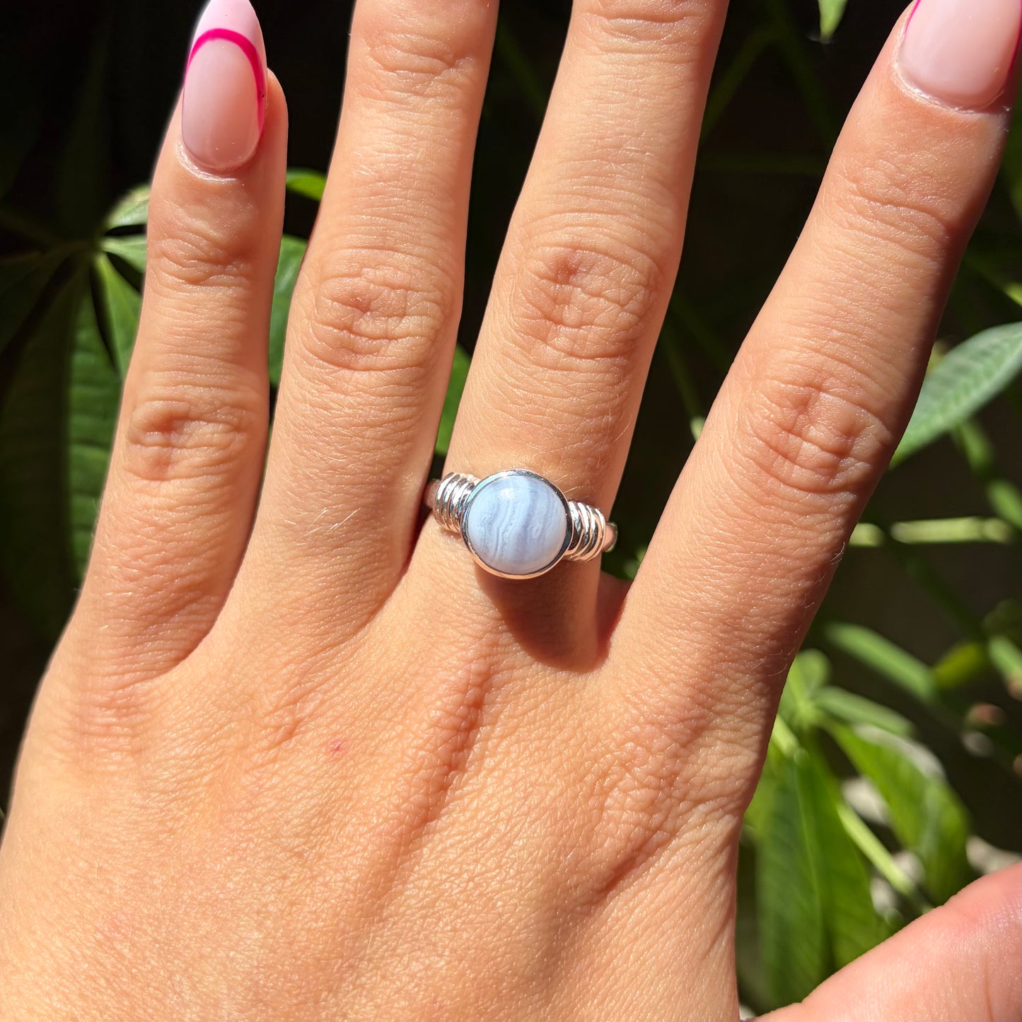 Bague agate blue lace