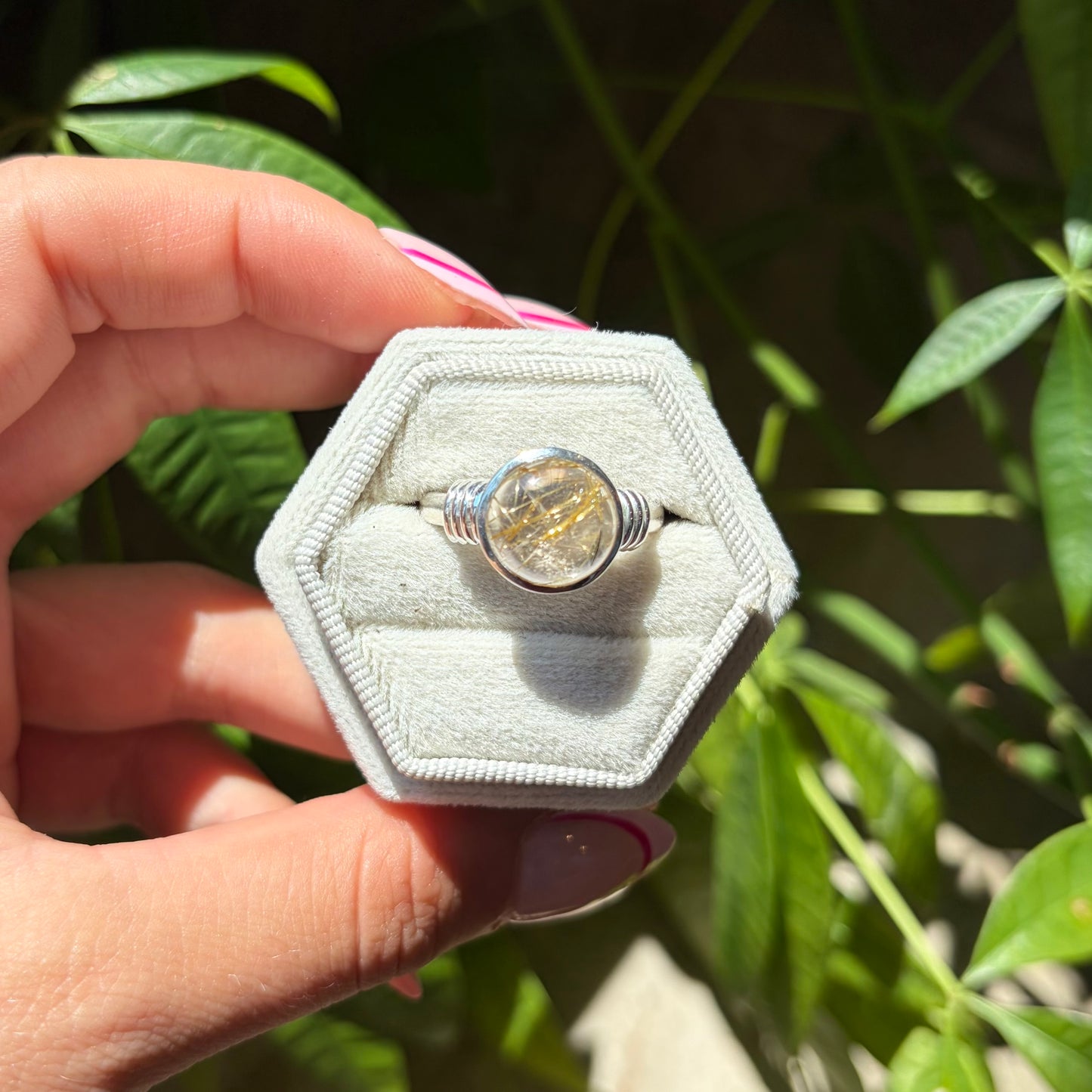 Bague quartz rutile
