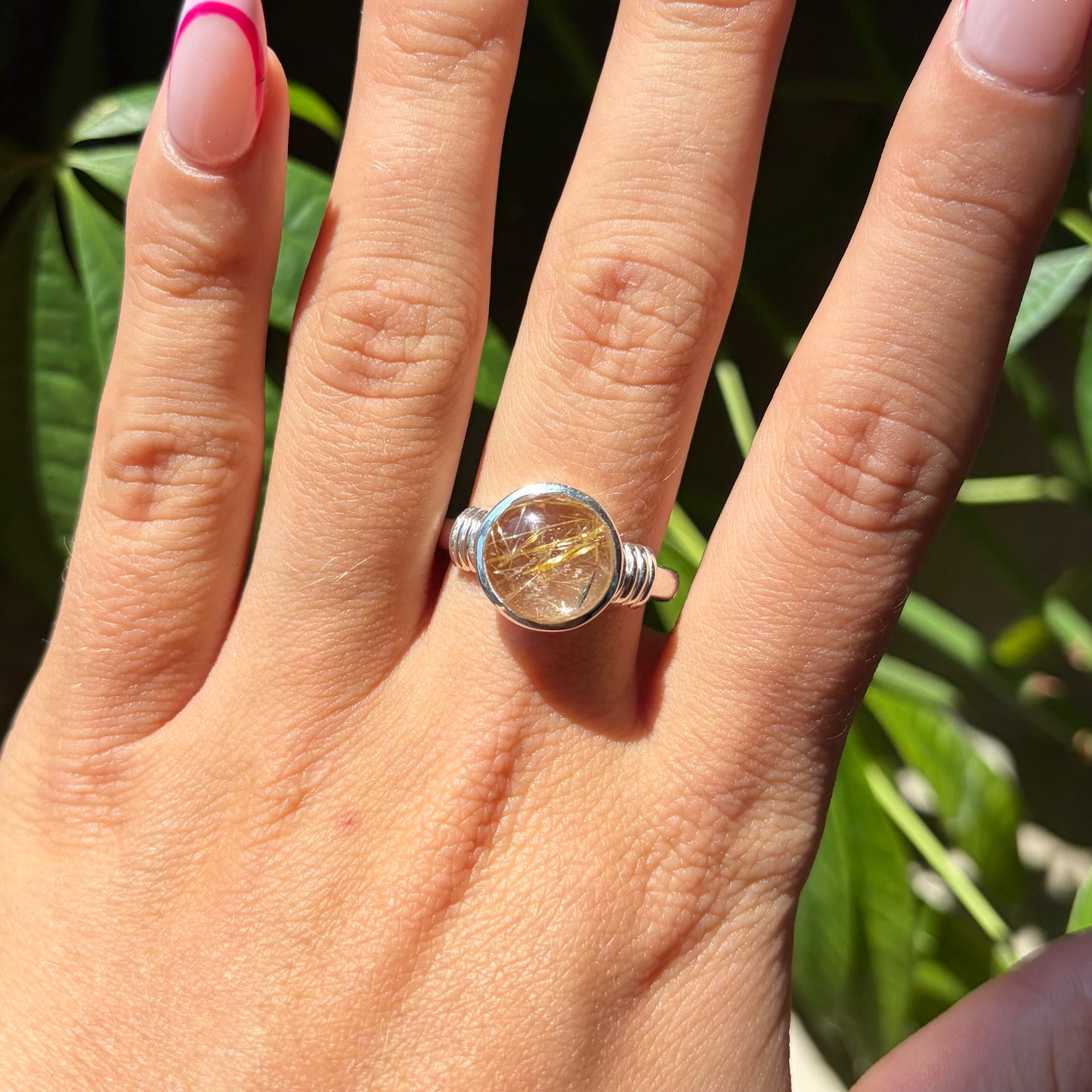 Bague quartz rutile