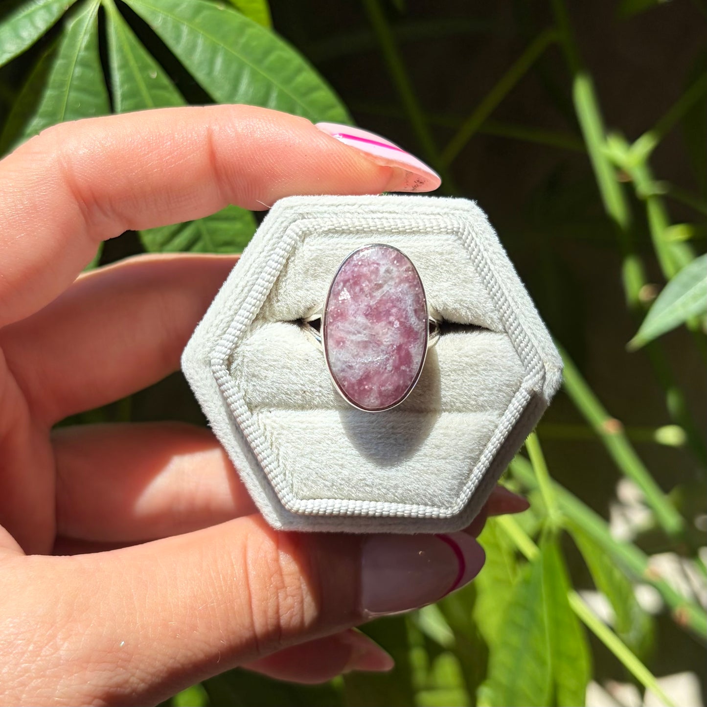 Bague lépidolite