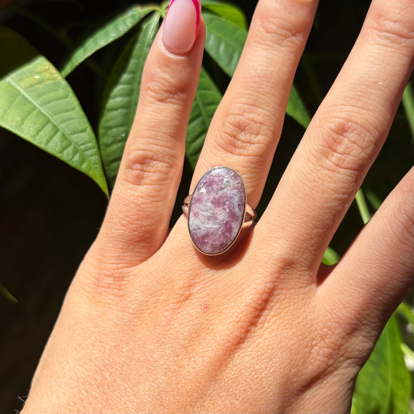 Bague lépidolite