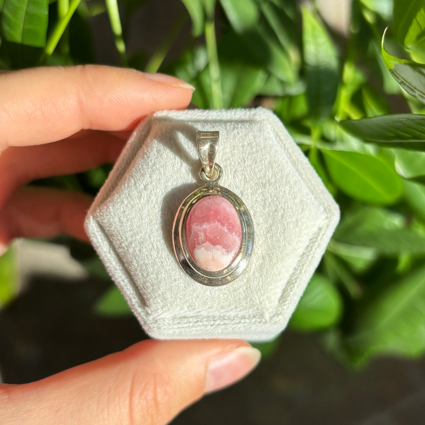 Pendentif rhodochrosite