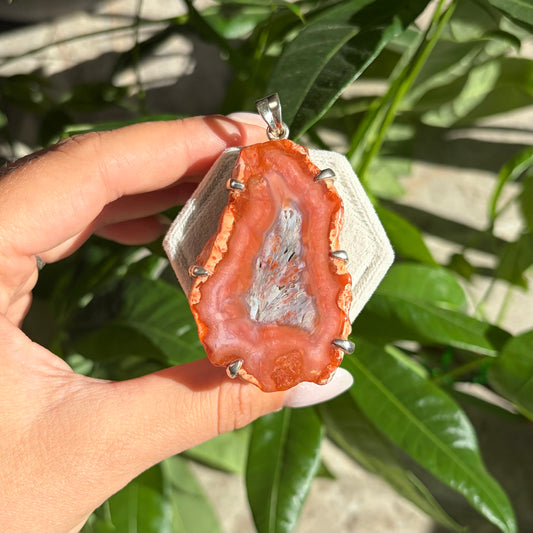 Pendentif bois pétrifié