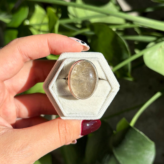 Bague quartz rutile