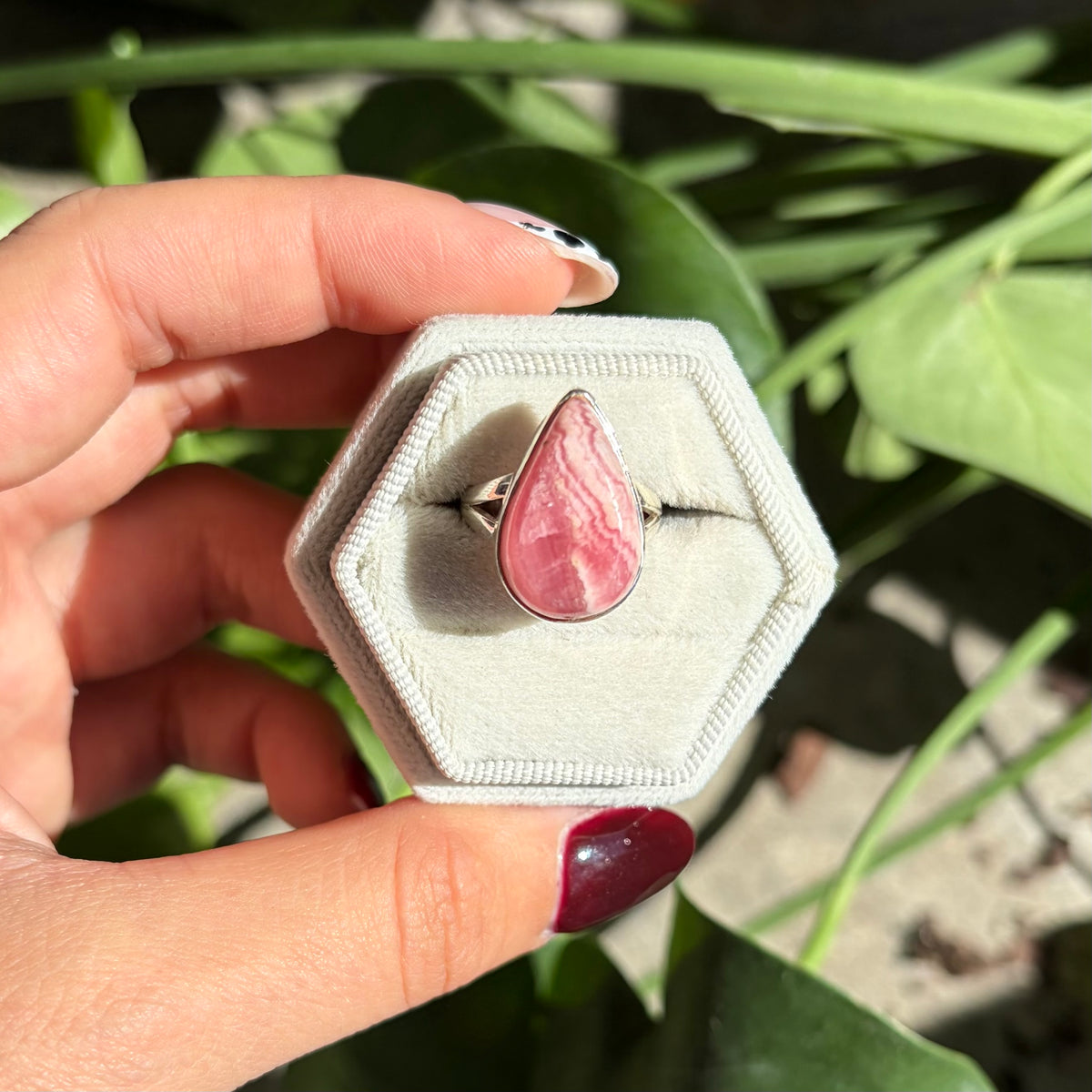 Bague rhodochrosite