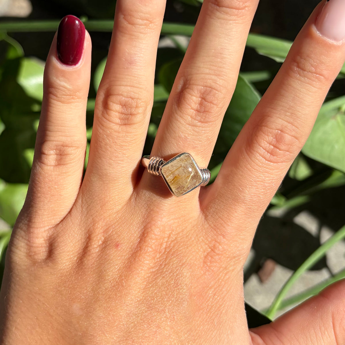 Bague quartz rutile