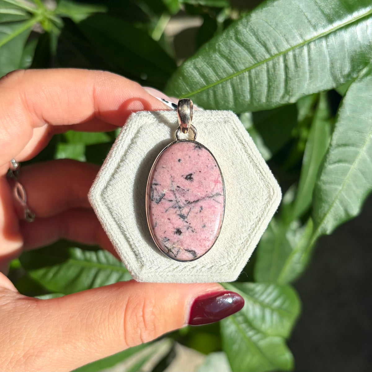 Pendentif rhodonite